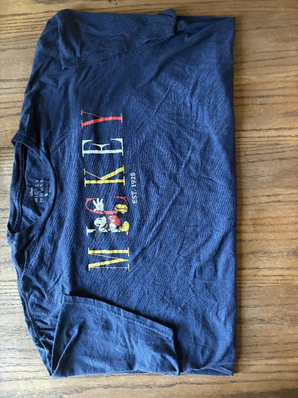 Disney "Mickey" T-shirt; Dark Blue; Screen Printed; 2XL
